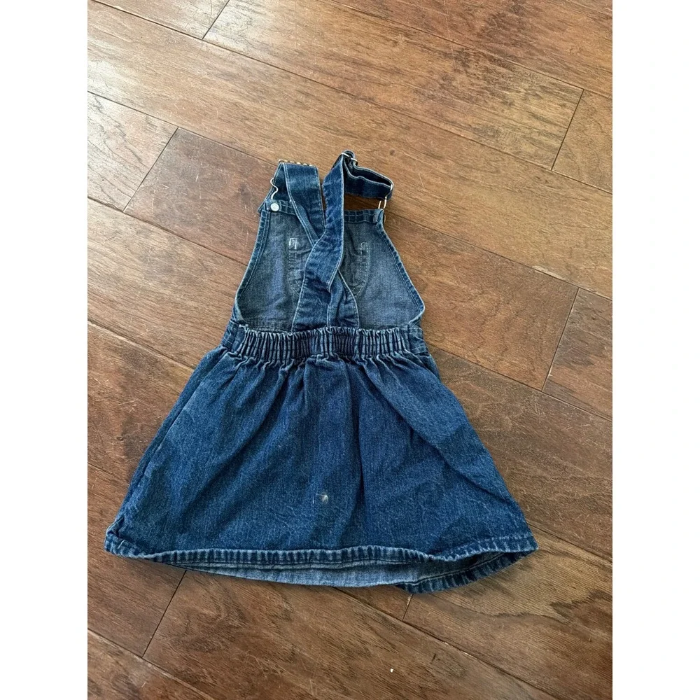 Vintage OshKosh Bgosh Girls Denim Jumper Dress Medium Wash Blue 9-12 Months